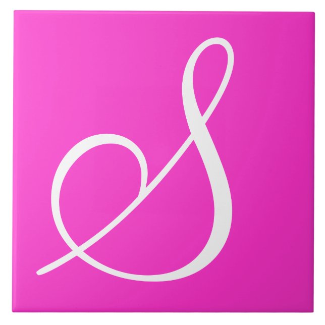 Azulejo cerâmico Hex ff33cc Número de cor Monogram (Frente)