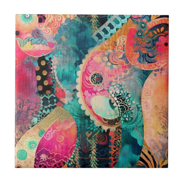 Azulejo Cerâmico Hippie Boho (Frente)