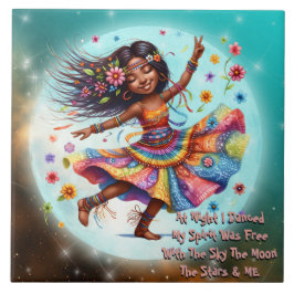 Azulejo Cerâmico Hippie Chic Moon Dance Colorful M