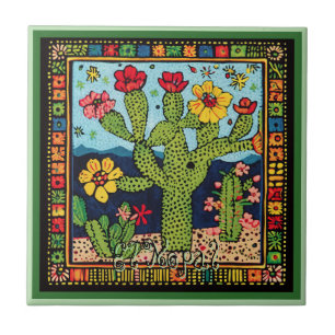 Azulejo Cerâmico Huichol Loteria: Azulejo Cerâmico