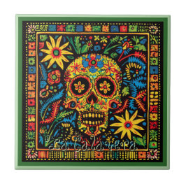 Azulejo Cerâmico Huichol Loteria: Azulejo La Calav
