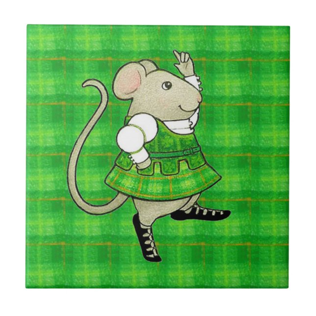 AZULEJO CERÂMICO IRISH JIG MOUSE 10,8x10,8cm (Frente)