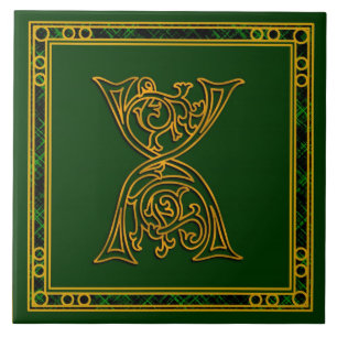 Azulejo cerâmico "Irlandês Dourado de verde" X M
