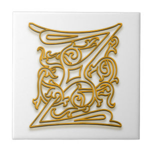 Azulejo cerâmico "irlandês Dourado" Z Monograma