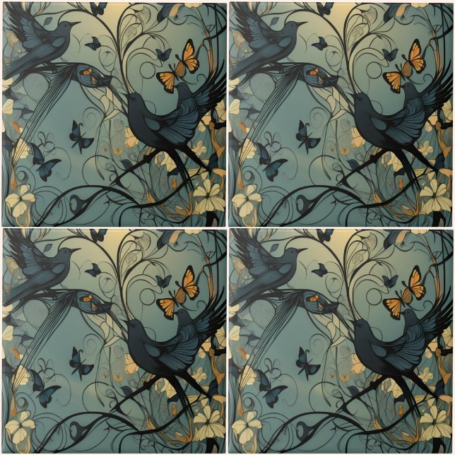 Azulejo Cerâmico Keystone Paz (Keystone Peace Ceramic Tile
(Four by Four)
)