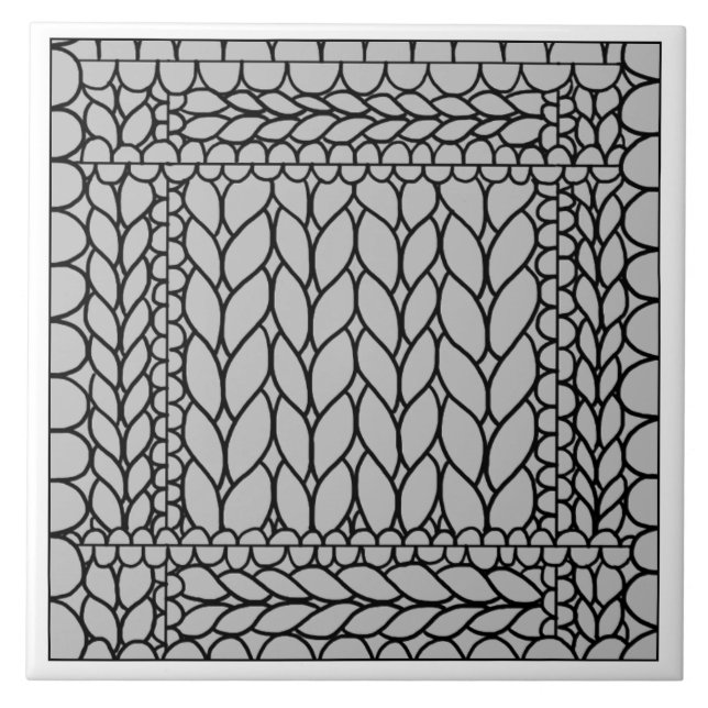 Azulejo Cerâmico KNIT PURL GRAY / Cinza (Frente)