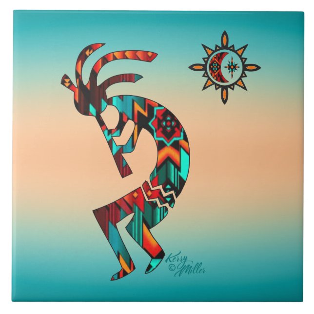 Azulejo Cerâmico Kokopelli (Frente)