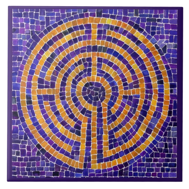 AZULEJO CERÂMICO LABIRINTO 6x6 - Roxo (Frente)