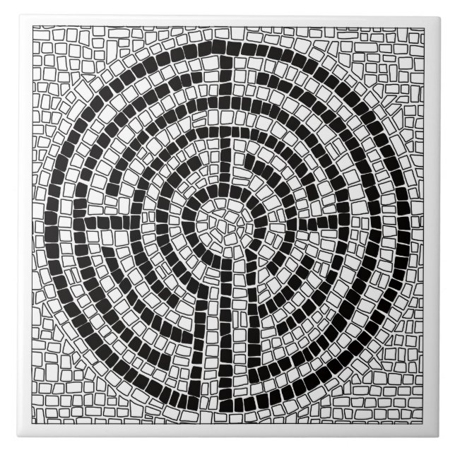 Azulejo Cerâmico LABIRINTO VII 6x6 - Branco (Frente)