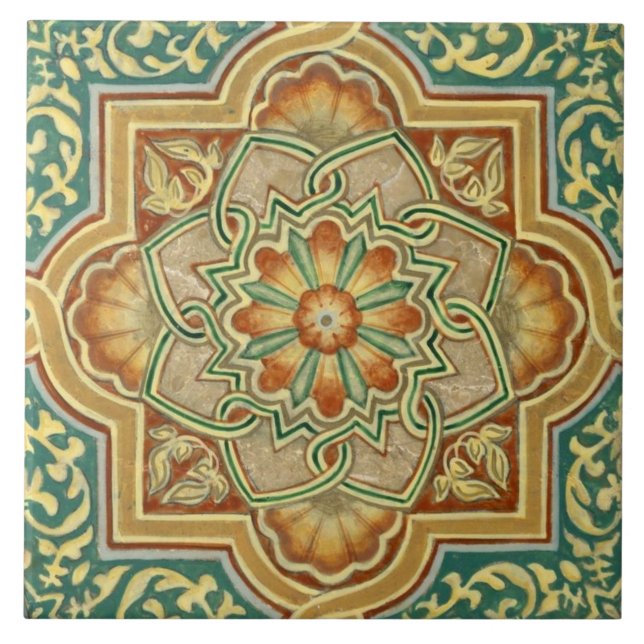 Azulejo cerâmico - Laranja Verde Italiano Queimado (Frente)