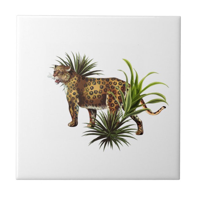 Azulejo cerâmico leopardo africano (Frente)