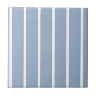 Azulejo Cerâmico Listra Azul e Branco