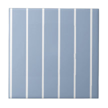 Azulejo Cerâmico Listra Azul e Branco