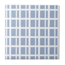Azulejo Cerâmico Listra Azul e Branco