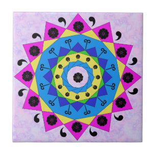 Azulejo cerâmico Mandala