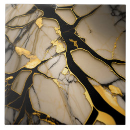 Azulejo Cerâmico Mármore Dourado com Veias Cristal