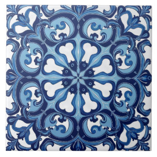 Azulejo cerâmico mediterrâneo Blue Majolica