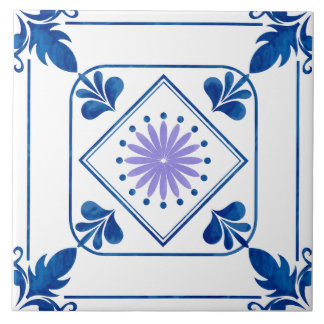 Azulejo cerâmico mediterrânico Rosette (Lilac)