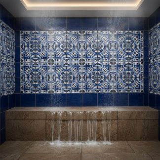 Azulejo Cerâmico Modernista Suíço Vermelho Geométr