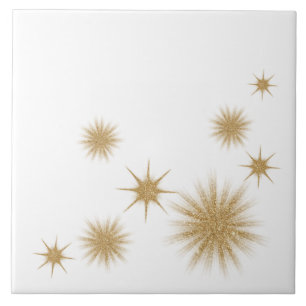 Azulejo Cerâmico Moderno Gold Starburst