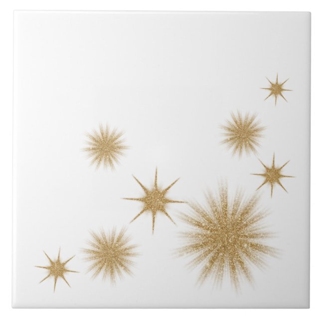 Azulejo Cerâmico Moderno Gold Starburst (Frente)