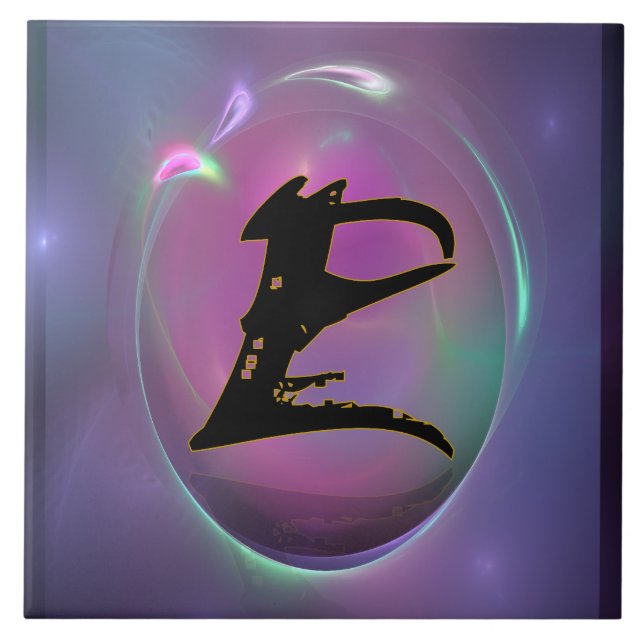 Azulejo Cerâmico Monograma Inicial E (Frente)