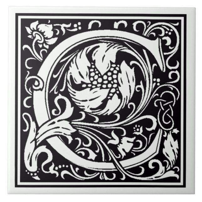 Azulejo cerâmico - Monograma - Letra C (Frente)