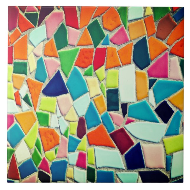 Azulejo Cerâmico Mosaico Colorido (Frente)