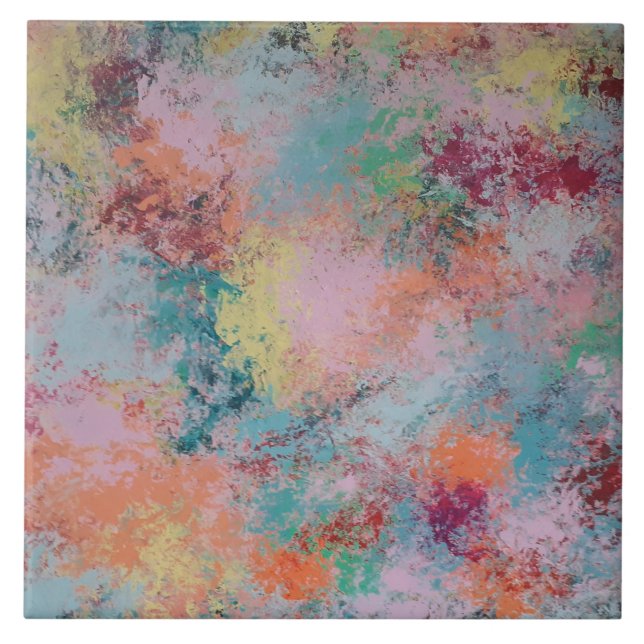 Azulejo cerâmico multicolor (Frente)