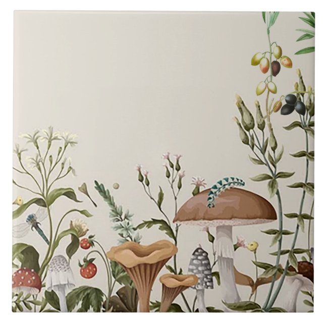 azulejo cerâmico "Mushroom Love" (Frente)