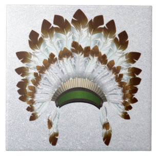 Azulejo cerâmico Native American Headdress