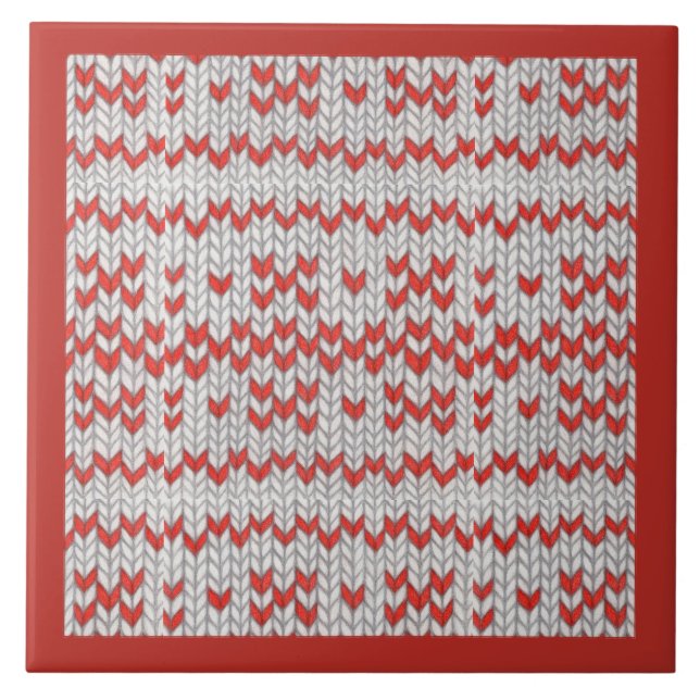 AZULEJO cerâmico NORDIC KNIT VERMELHO / Vermelho (Frente)