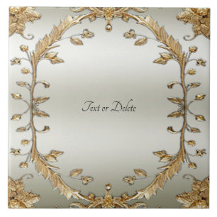 Azulejo cerâmico Ornamentado ouro