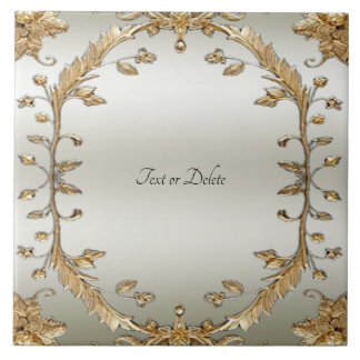 Azulejo cerâmico Ornamentado ouro