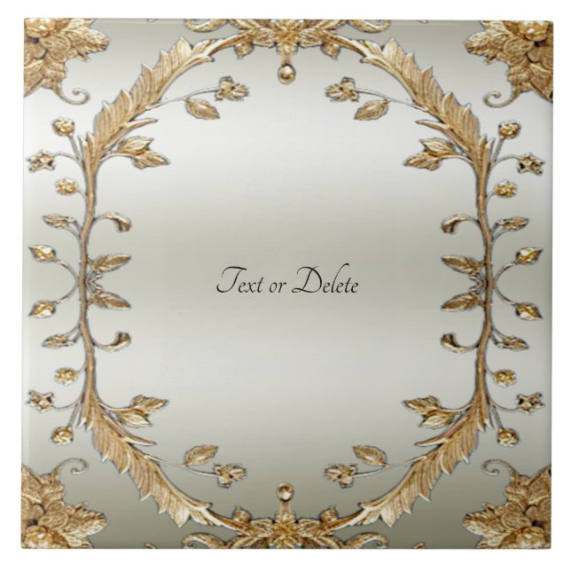 Azulejo cerâmico Ornamentado ouro (Frente)