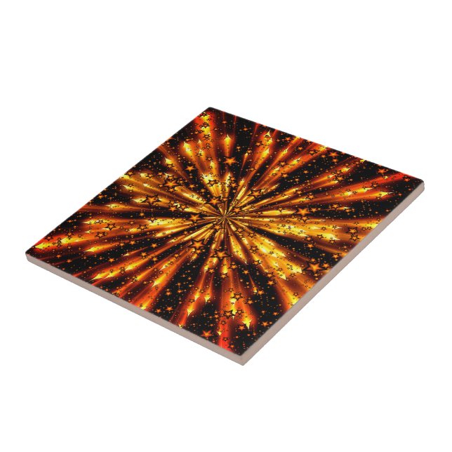 Azulejo Cerâmico Ouro Preto com Estrelas (Lateral)