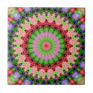 Azulejo cerâmico Padrão circular Mandala caleidosc