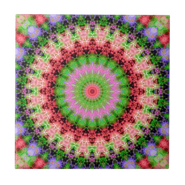 Azulejo cerâmico Padrão circular Mandala caleidosc (Frente)