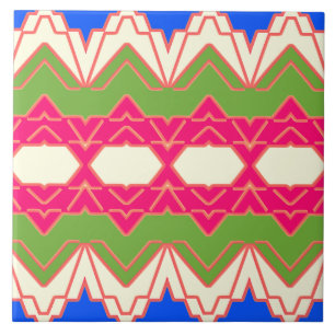 Azulejo cerâmico padrão clássico multicolorido mod