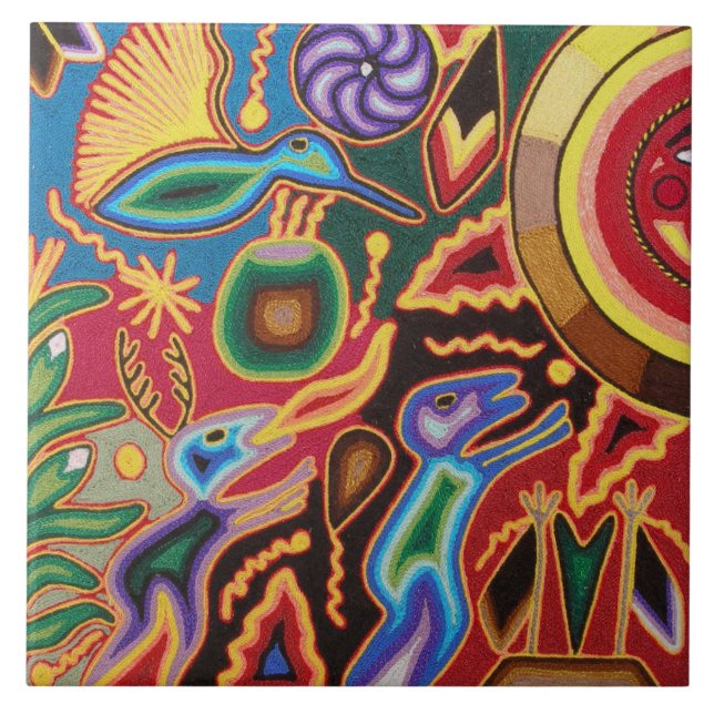 Azulejo cerâmico - Padrão colorido do Azulejo mexi (Frente)