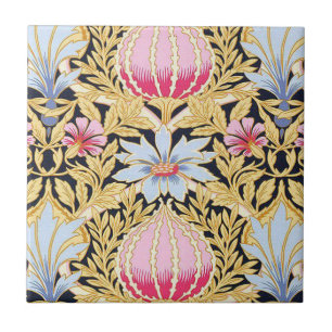 Azulejo cerâmico - Padrão Floral Art Nouveau