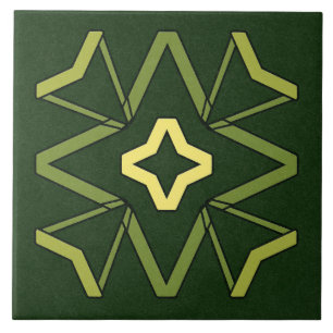 Azulejo cerâmico - Padrão texturizado amarelo e ve