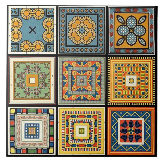 Azulejo cerâmico - Padrões egípcios (Frente)