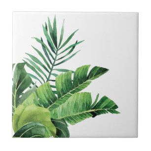 Azulejo cerâmico/Palmas tropicais trivet