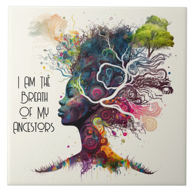 Azulejo cerâmico para ancestrais femininos inspira (Frente)