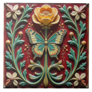 Azulejo cerâmico para jardim de borboletas