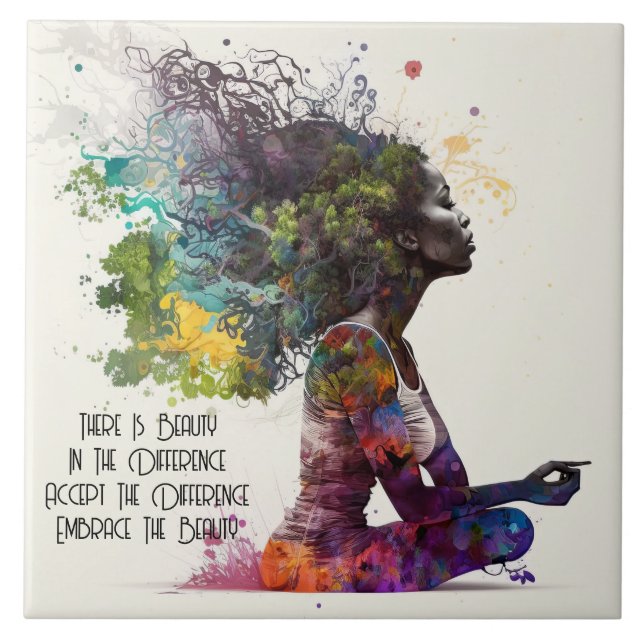 Azulejo cerâmico para mulheres inspiradas (Frente)