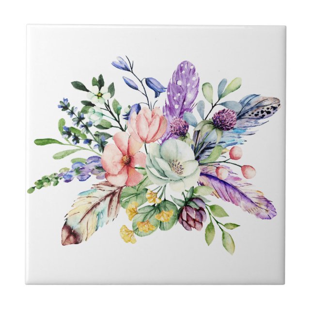 Azulejo cerâmico pequeno (4,25" x 4,25") (Frente)