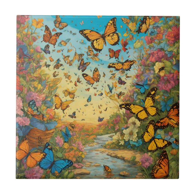 Azulejo cerâmico pequeno (4,25" x 4,25") (Frente)