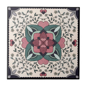 Azulejo cerâmico pequeno (4,25" x 4,25")